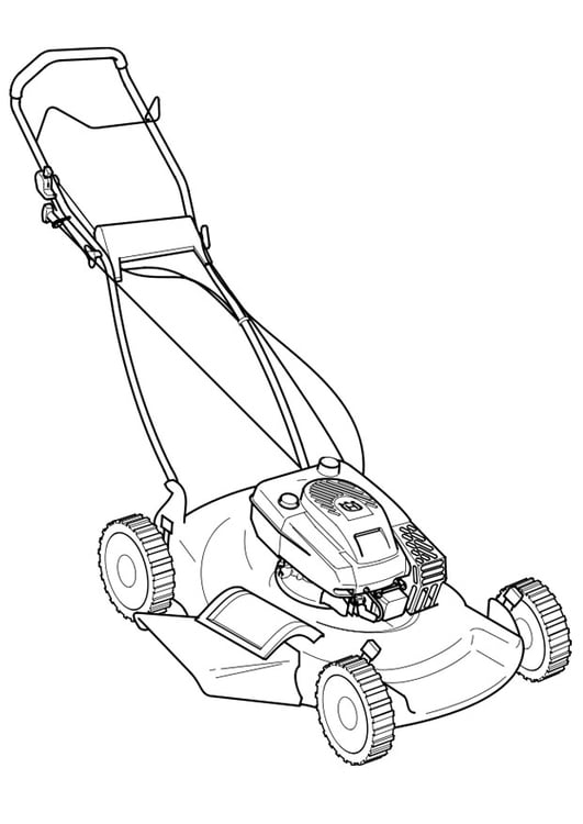 Coloring Page lawn mower.