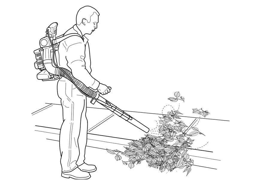 Coloring page leaf hoover
