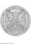 Coloring pages leopard mandala