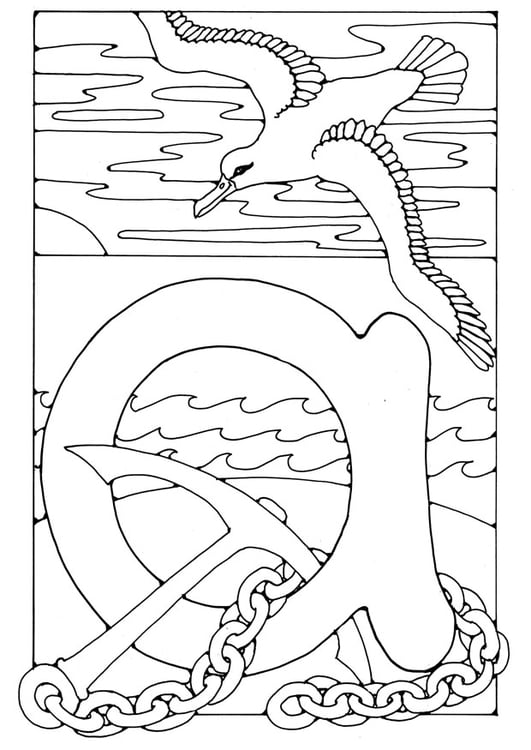 Coloring page letter - a