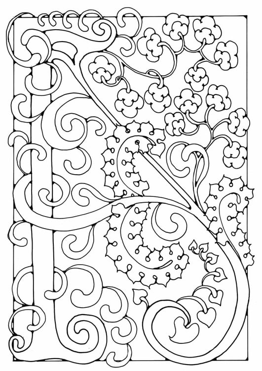 Coloring page letter - A