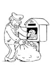 Coloring page letter-delivering process 3
