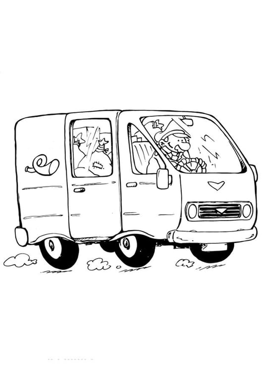 Coloring page letter-delivering process 4