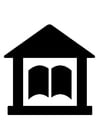 Coloring pages library pictogram