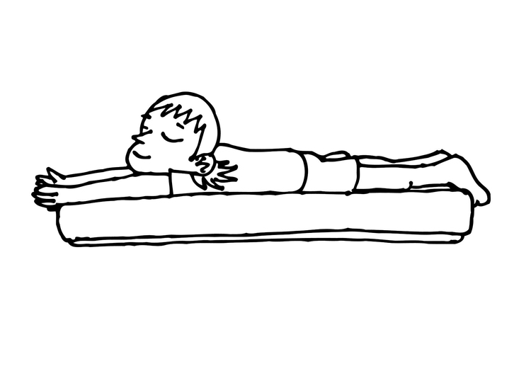 Coloring page lie on stomach