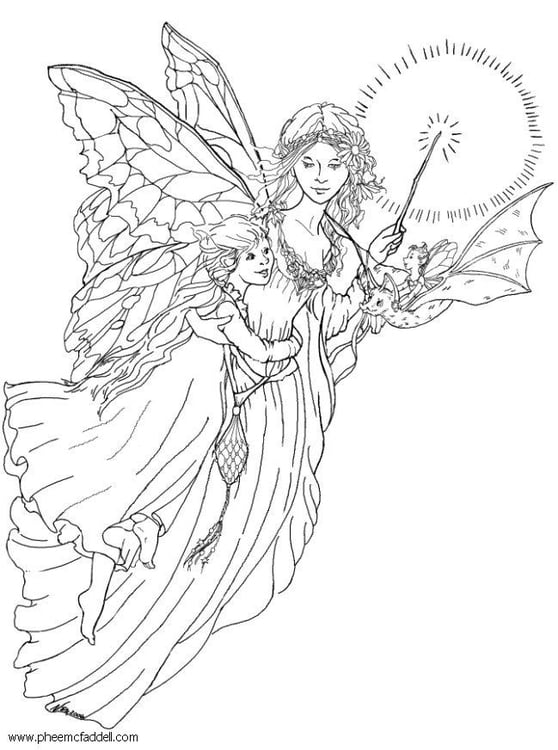 Coloring page light fairy