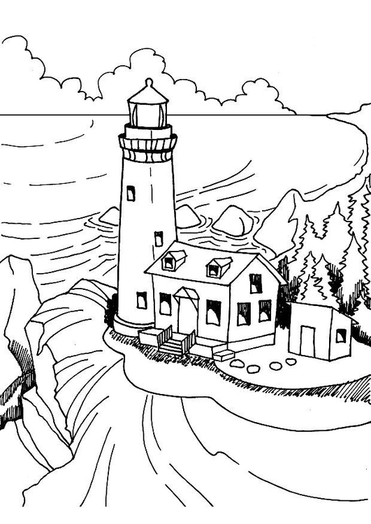 Coloring page lighthouse