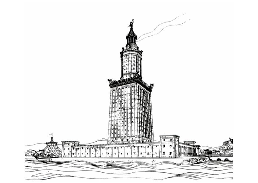Coloring page lighthouse of Alexandria
