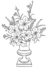 Coloring pages lilies in a vase