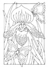 Coloring pages lily with butterflies