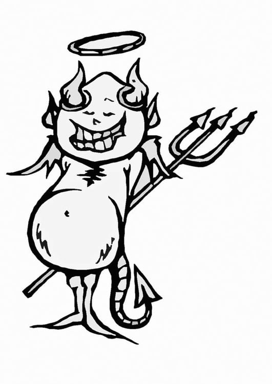 Coloring page little devil