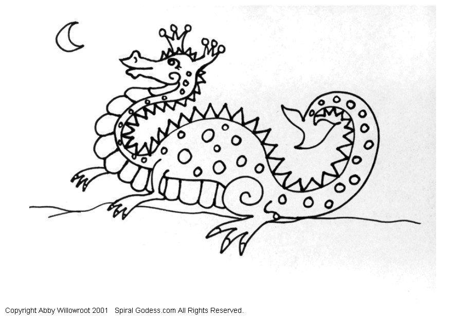 Coloring page little dragon