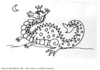 Coloring page little dragon