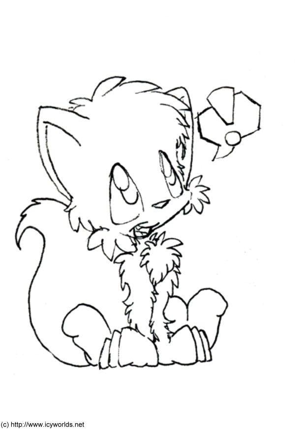 Coloring page little fox