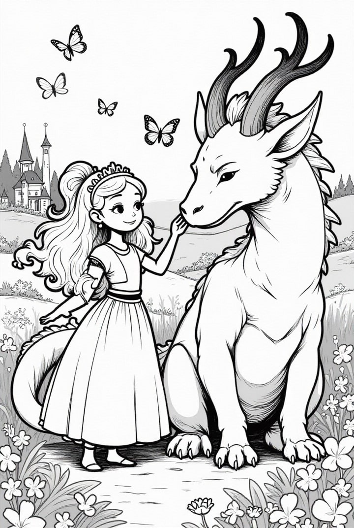 little princess with her dragon