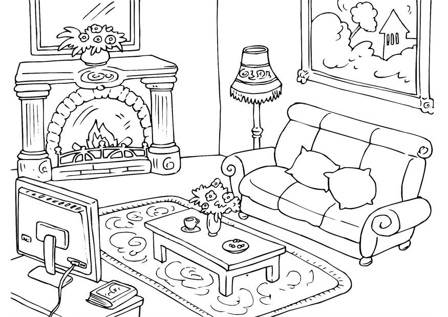 Coloring Page Living Room Free Printable Pages Img 25997