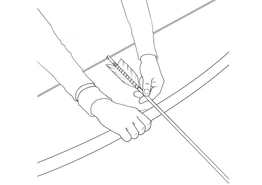 Coloring page loading a bow