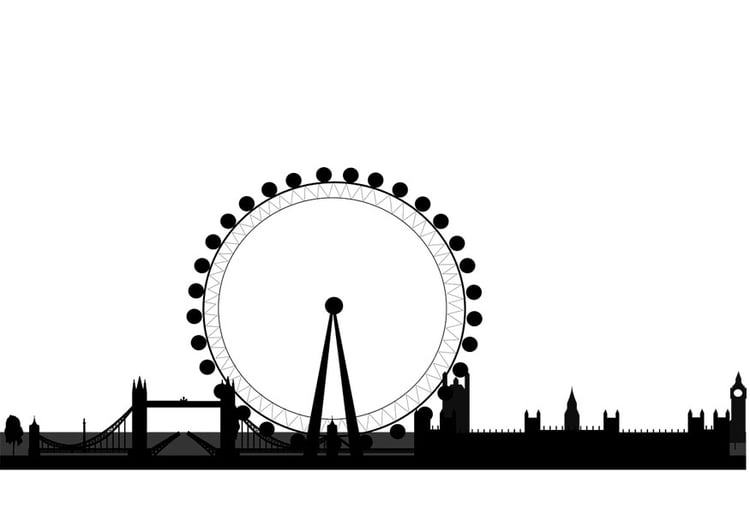 Coloring page London skyline