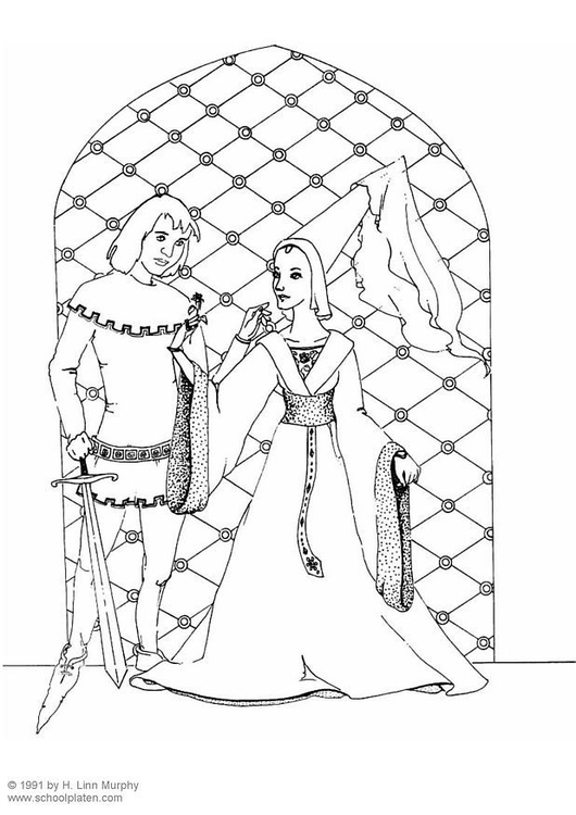 Coloring page lord and lady