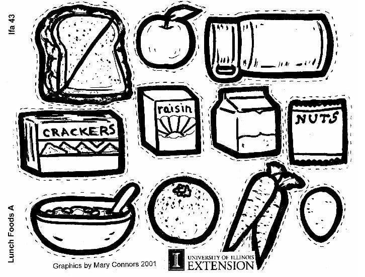 Coloring page Lunch Foods A