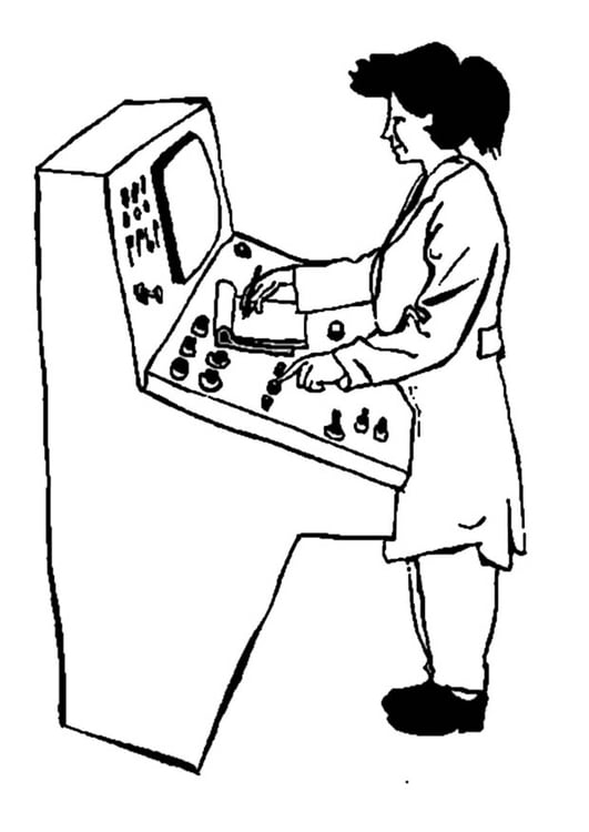 Coloring page machine operator