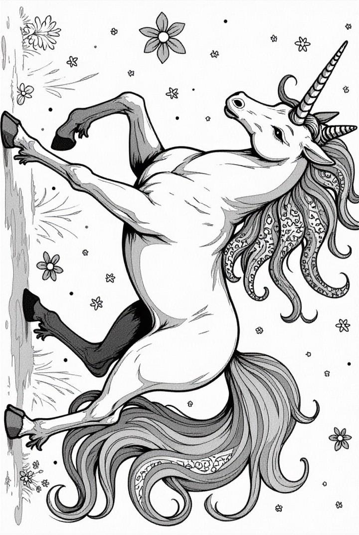 magical unicorn in the meadow