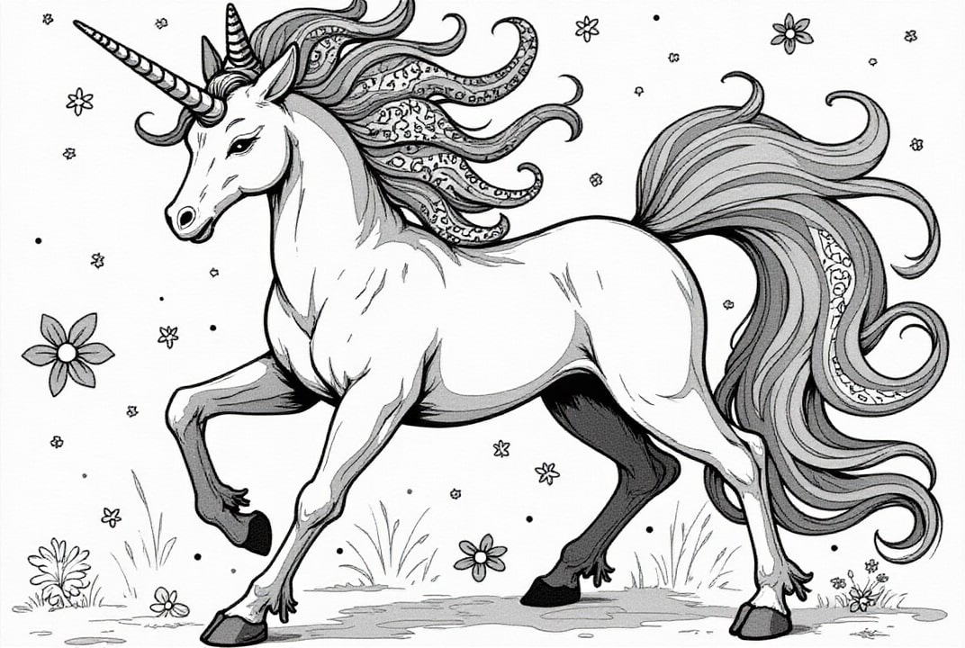 magical unicorn in the meadow