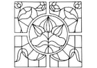 Coloring page Magnifying Glass with flower design