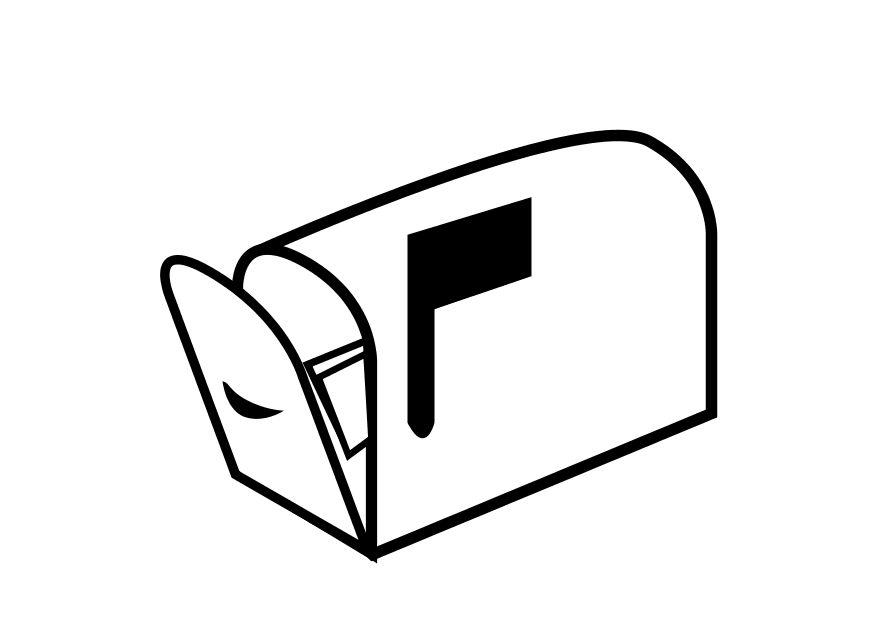 Coloring page mailbox.