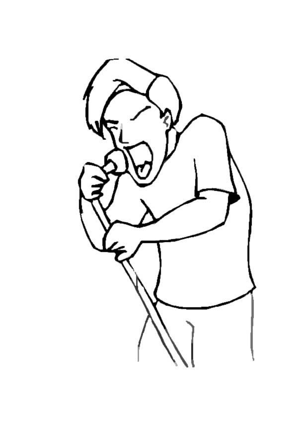 Coloring page male singer