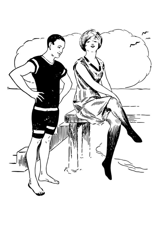 Coloring page man and woman