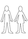 Coloring page man and woman