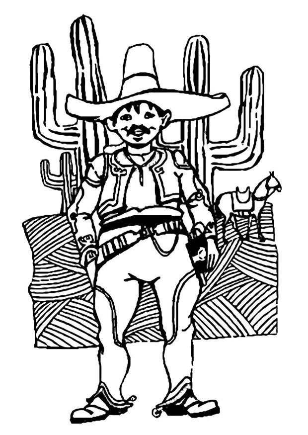 Coloring page man from Mexico