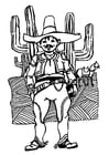 Coloring page man from Mexico