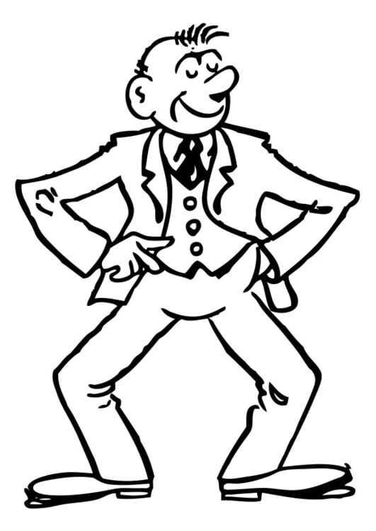 Coloring Page man in tailor-made suit - free printable coloring pages