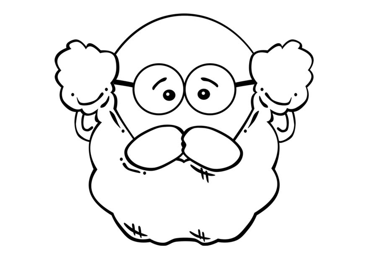 Coloring page man's face