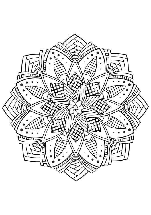 Coloring page mandala flower