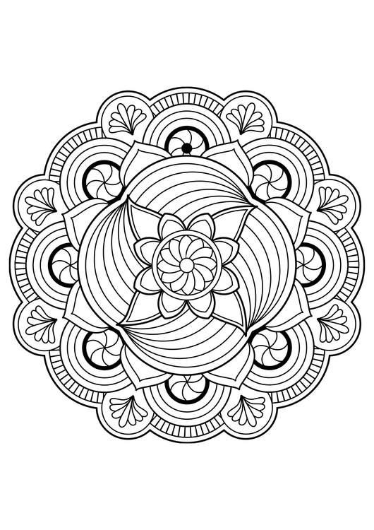 Coloring page mandala flower