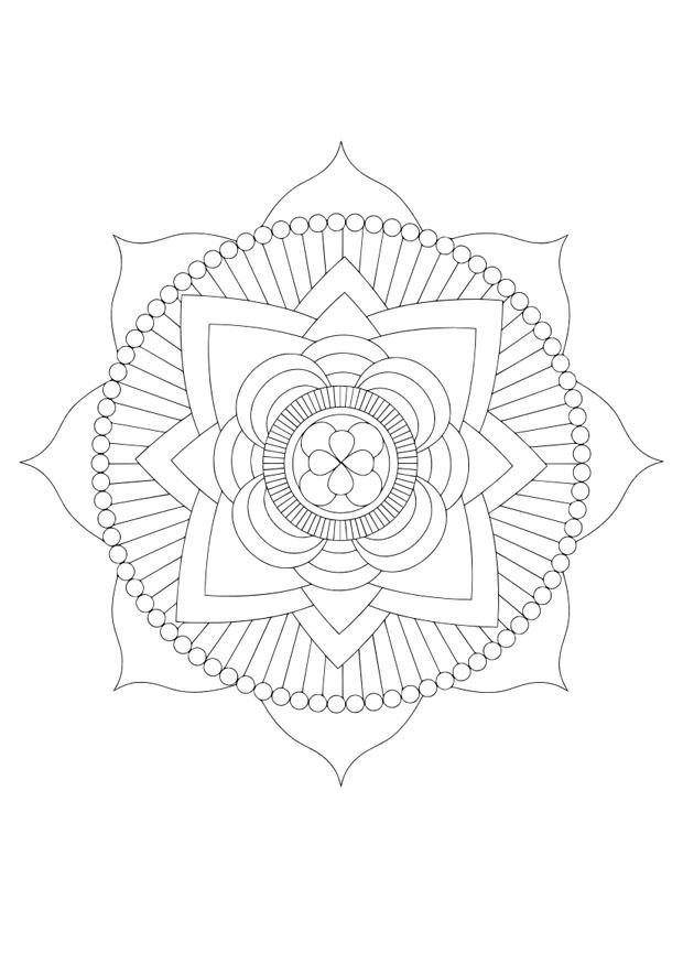 Coloring page mandala - lotus