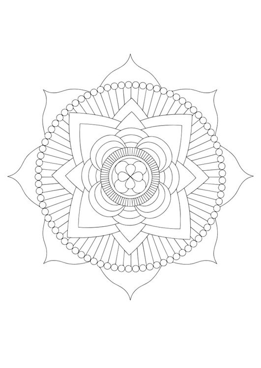 Coloring page mandala - lotus