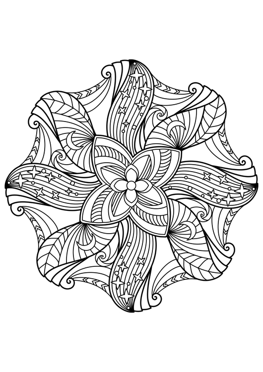 Coloring page mandala night