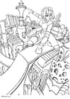 Coloring page Manga- city of the future