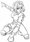 Coloring page manga space girl