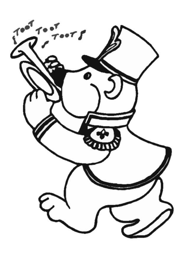 Coloring page marching band player