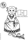 Coloring pages Maria from Mexico