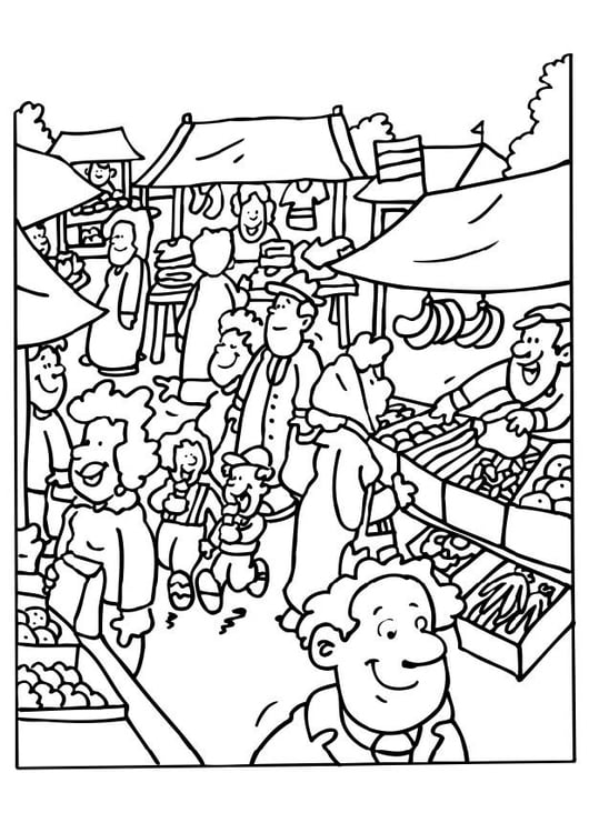 Coloring page market place