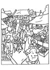 Coloring pages market place