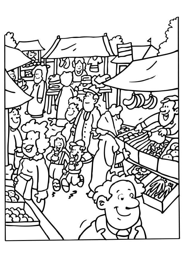 Coloring Page market vendor   free printable coloring pages   Img 6523