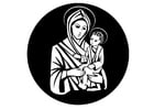 Coloring page Mary and Jesus