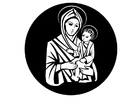 Coloring pages Mary and Jesus